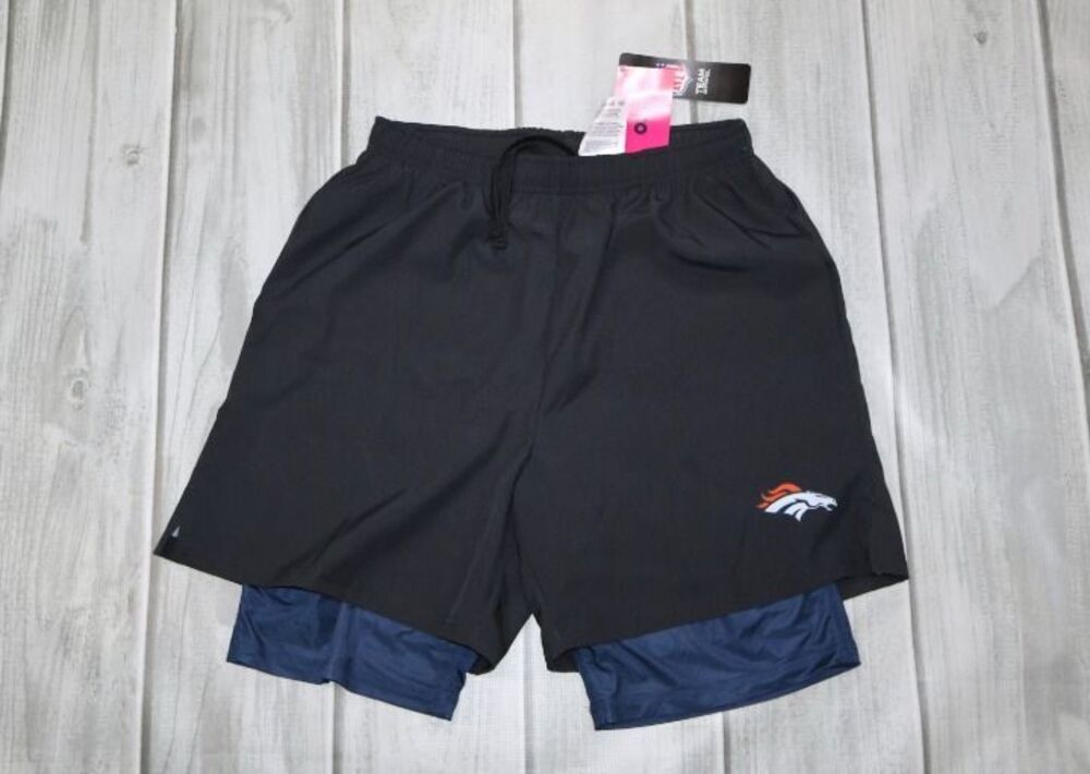 NEW FOCO Denver Broncos NFL Football Black Team Color Lining Shorts Men's L